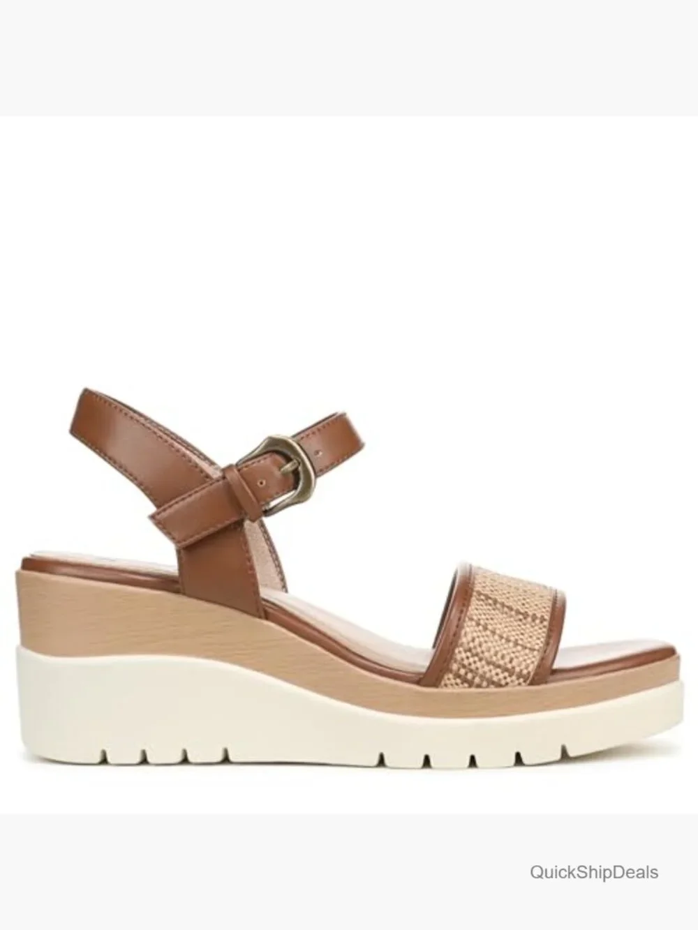 Wedge Sandals with Cushioned Footbed and Adjustable Ankle Strap